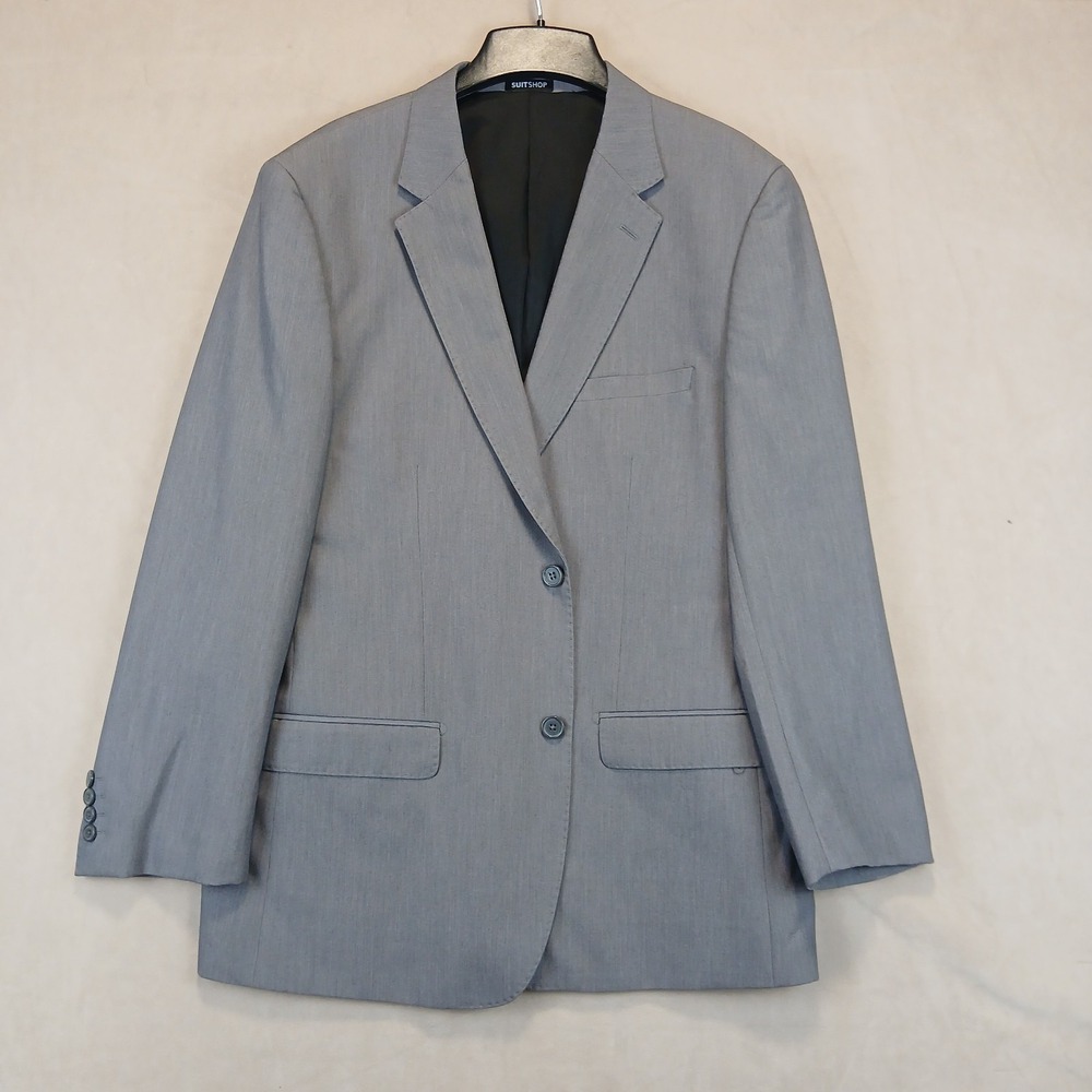 Suitshop 44R Mens Blazer Sport Coat Modern Gray Stretch 22x20